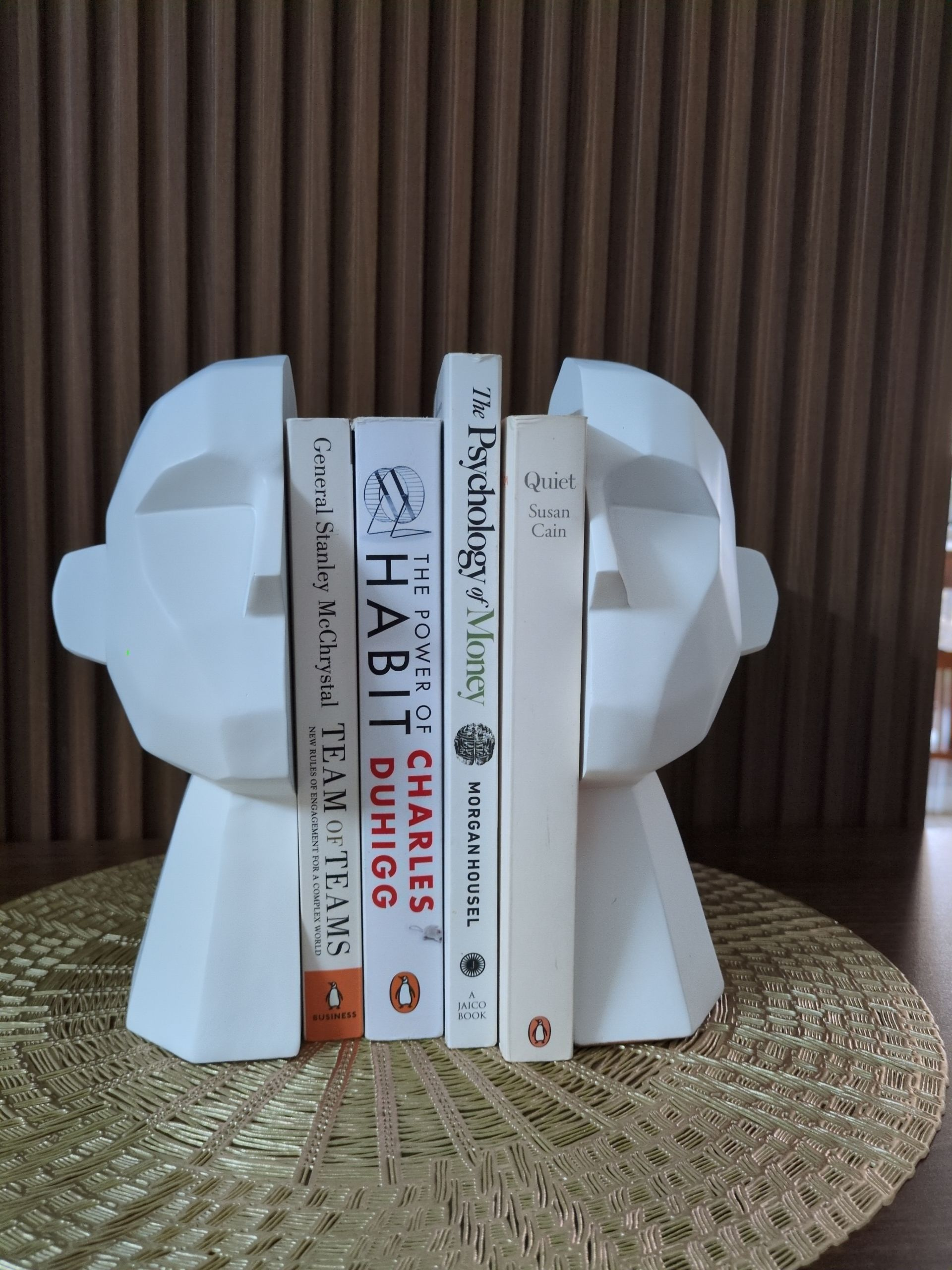 Duality – Designer Bookend Sculpture (White)