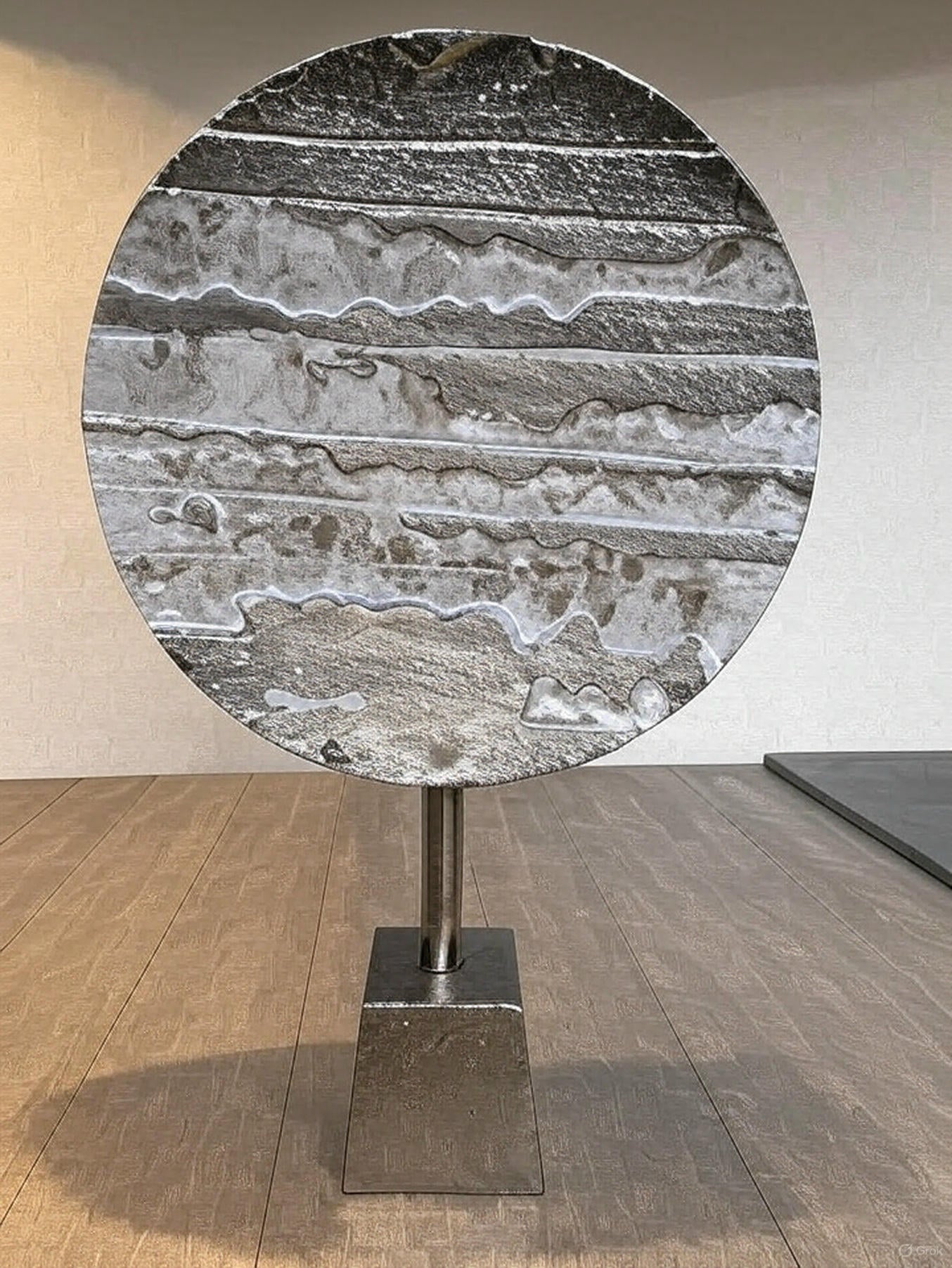 Metallic Horizon Disc Sculpture – Luxe Modern Accent