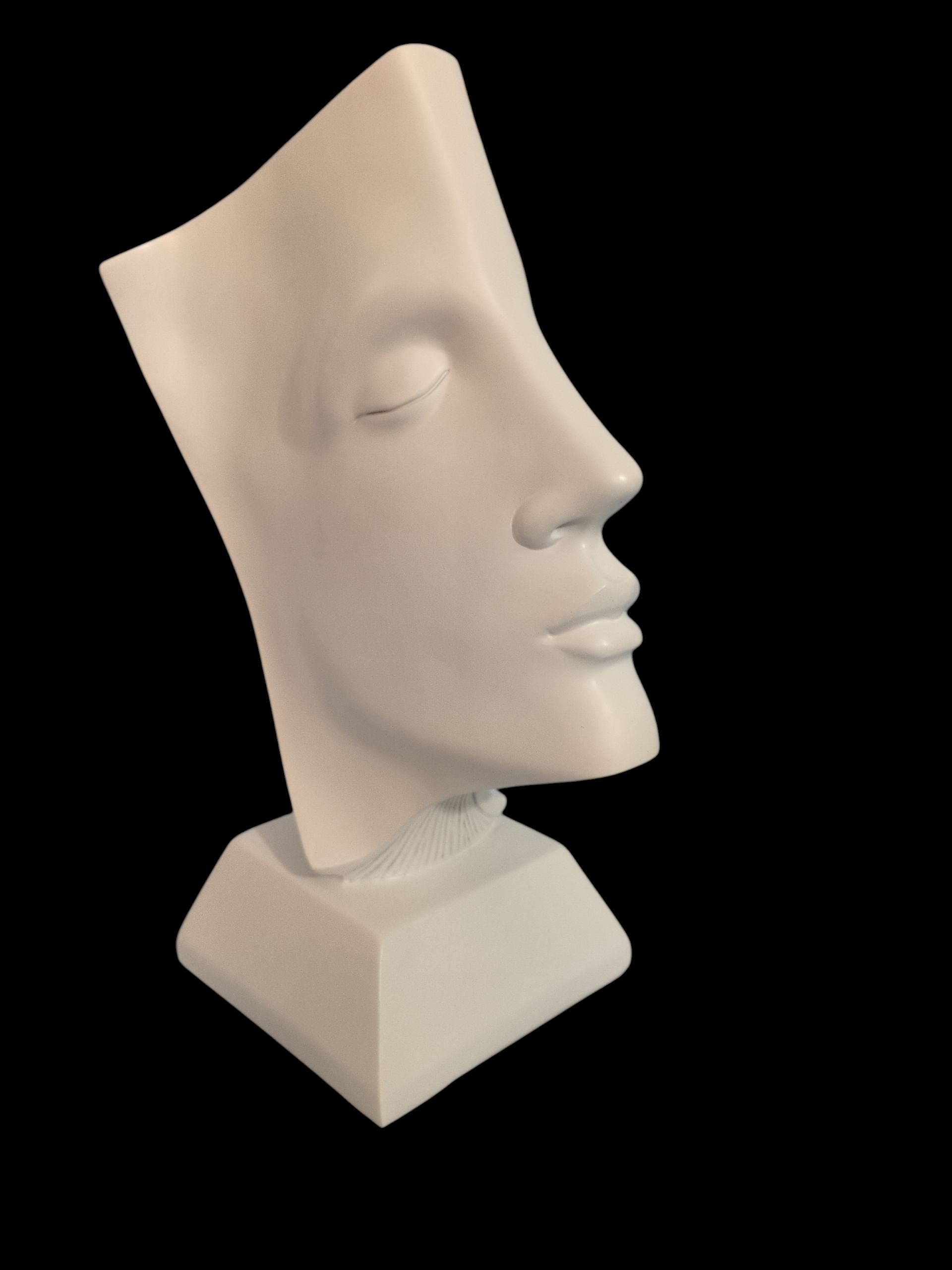 Whispered Thoughts – Abstract Face Sculpture (White)