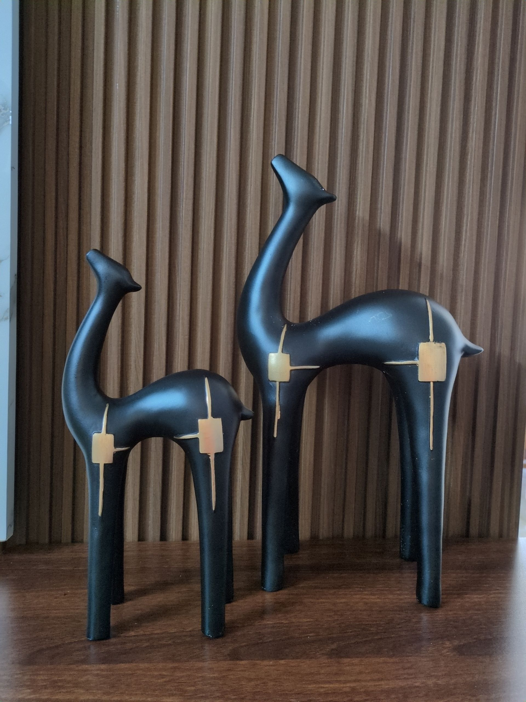 Desert Grace – Black Camel Pair Sculpture Set