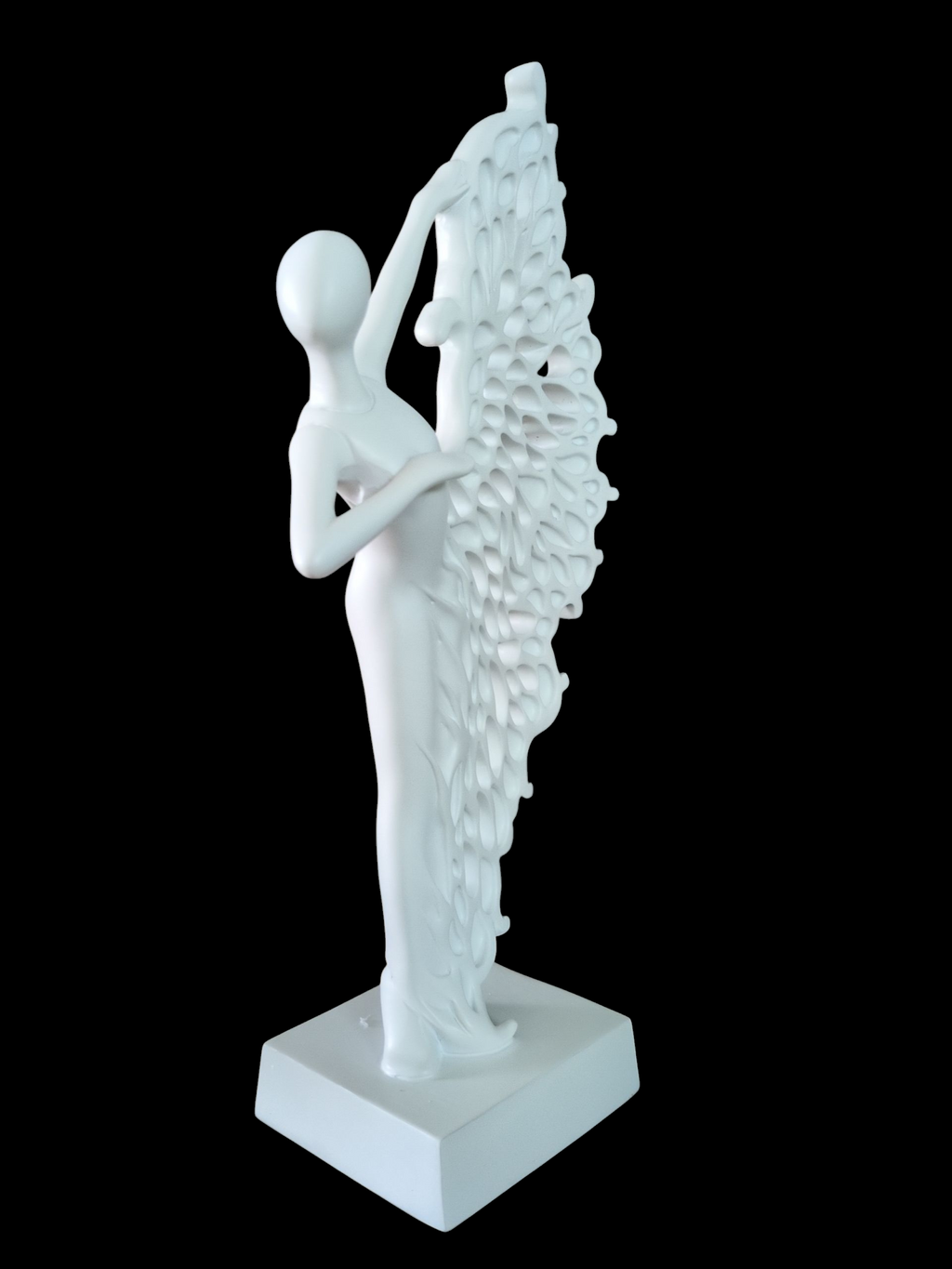 Ethereal Grace – Abstract Dancing Lady Sculpture (White)