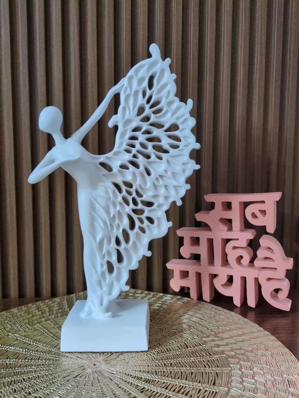 Ethereal Grace – Abstract Dancing Lady Sculpture (White)