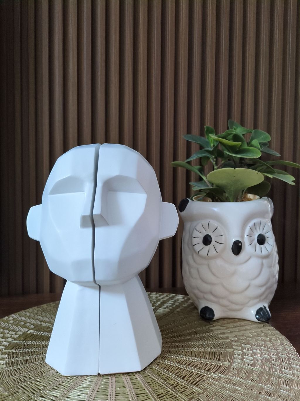 Duality – Designer Bookend Sculpture (White)