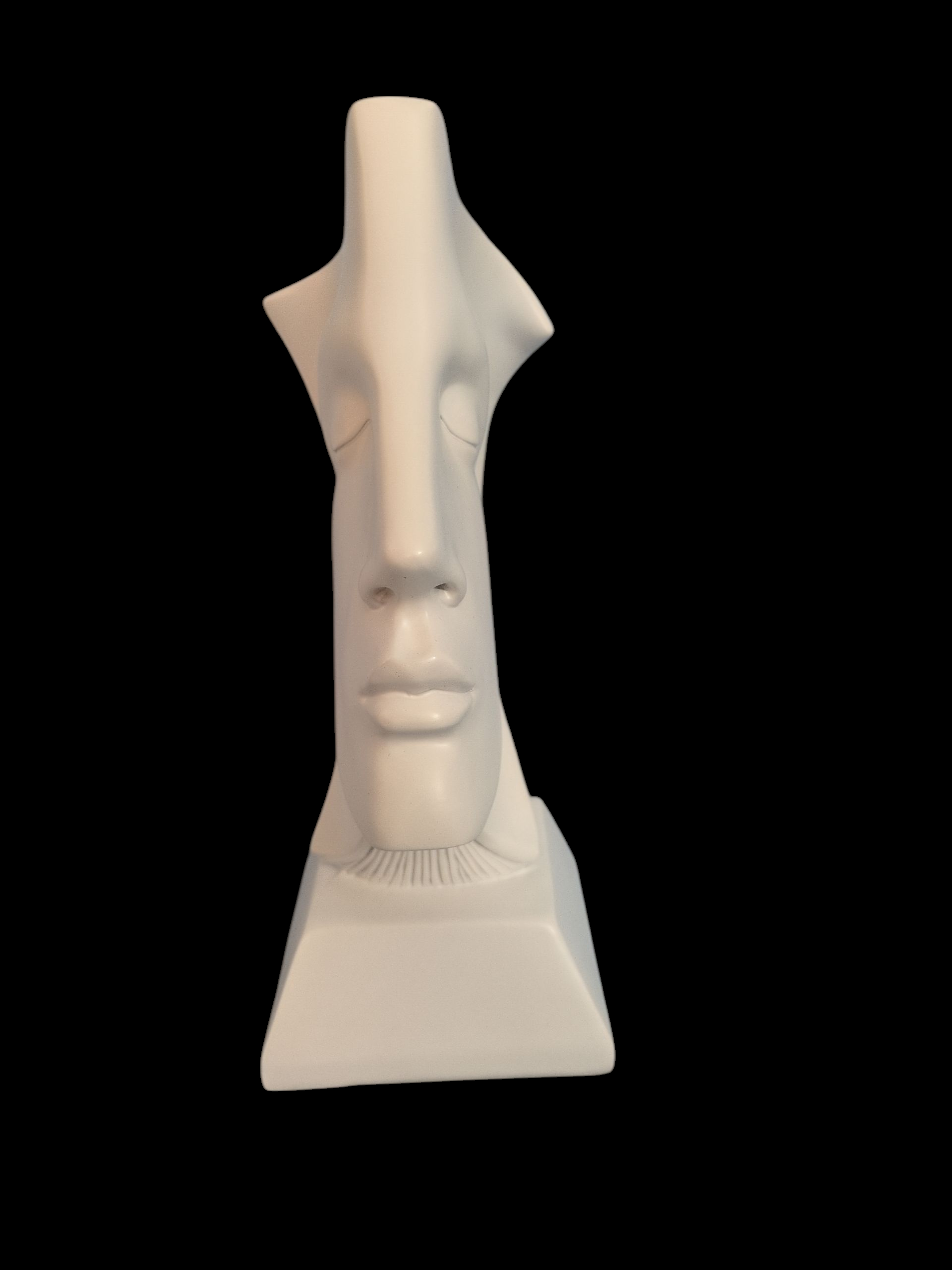 Whispered Thoughts – Abstract Face Sculpture (White)