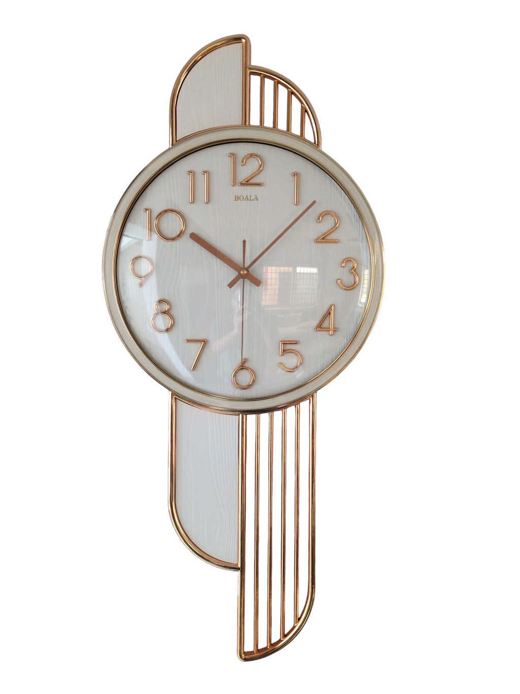 Art Deco Wall Clock – Rose Gold with Modern Geometric Frame