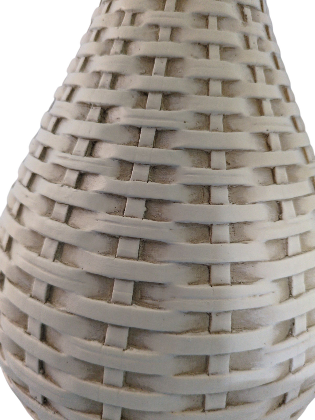 Textured Woven-Style Floor Vase – Beige Ceramic Finish