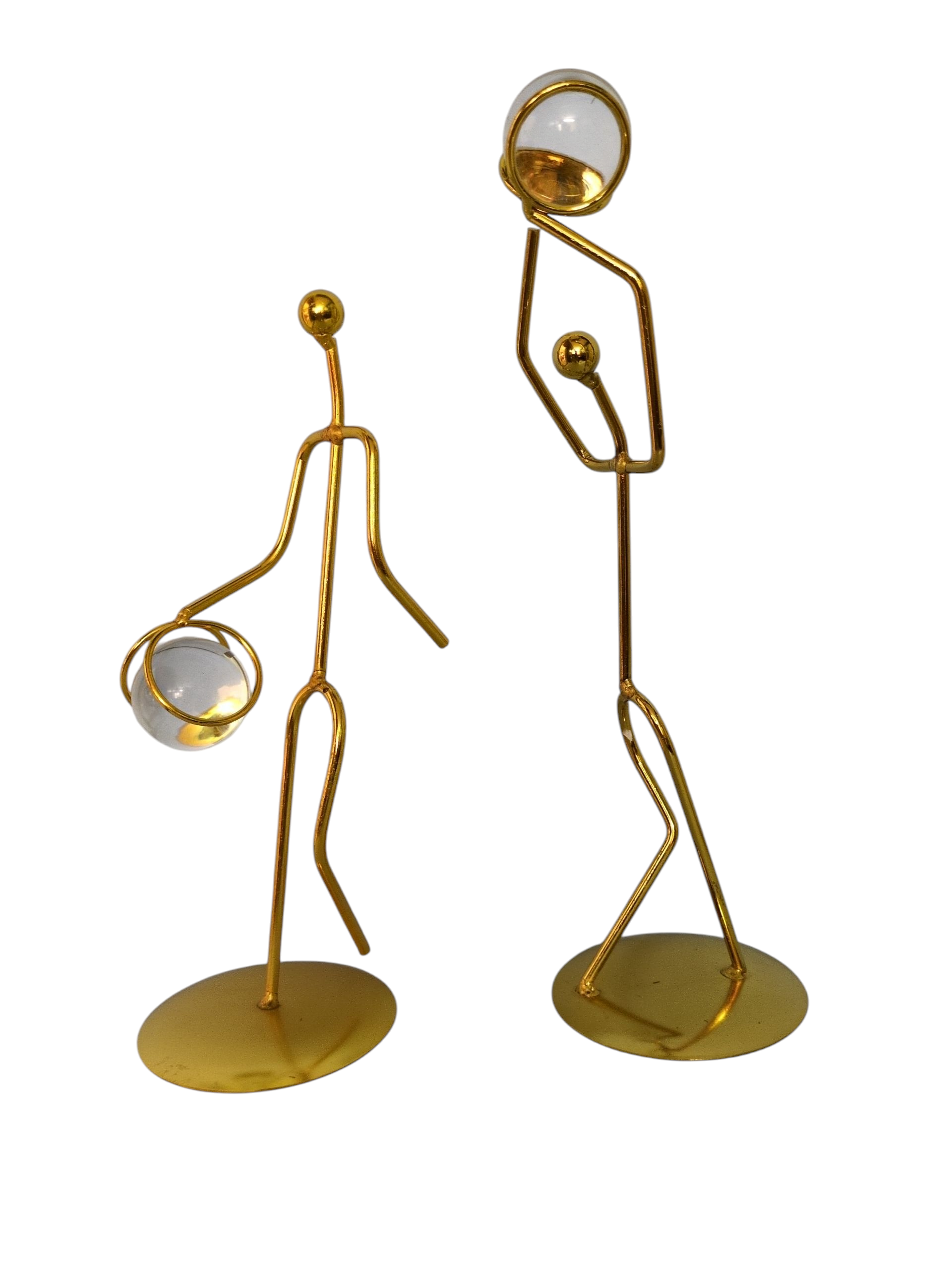 Golden Wire Basketball Player Figurines – Modern Metal Art Set (5 Pieces)