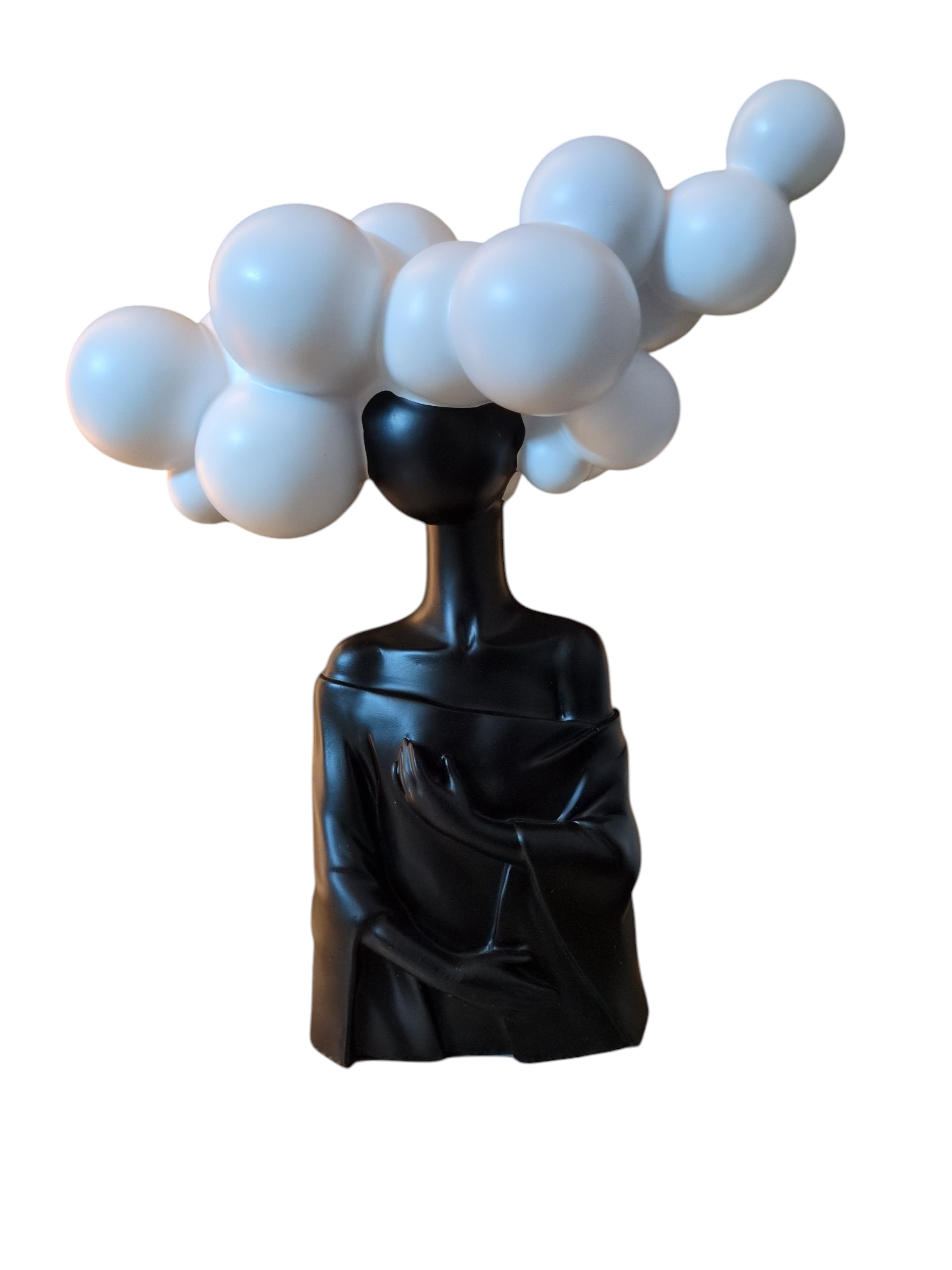 Dream Aura – Artistic White Bubble Head Sculpture