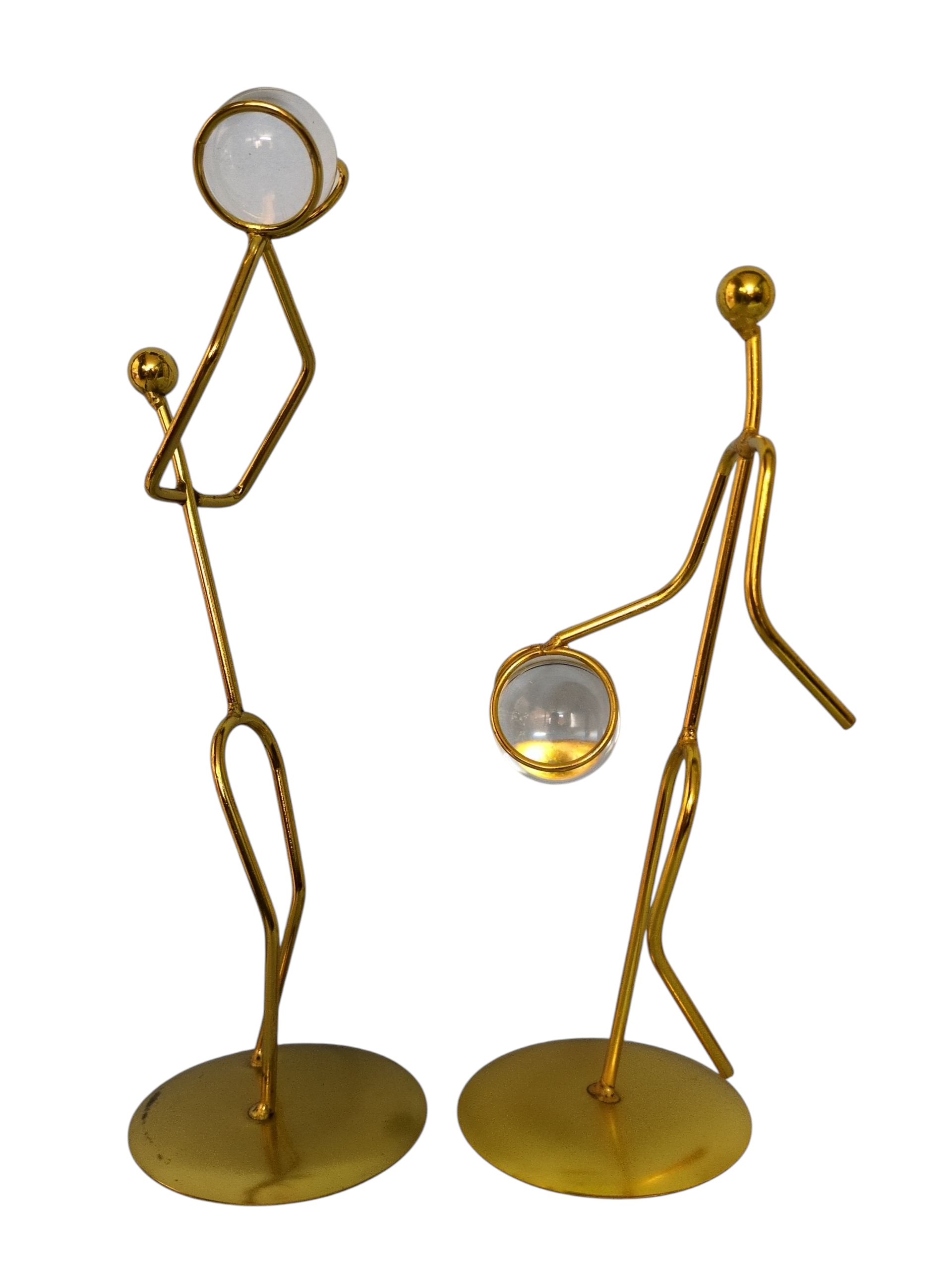 Golden Wire Basketball Player Figurines – Modern Metal Art Set (5 Pieces)