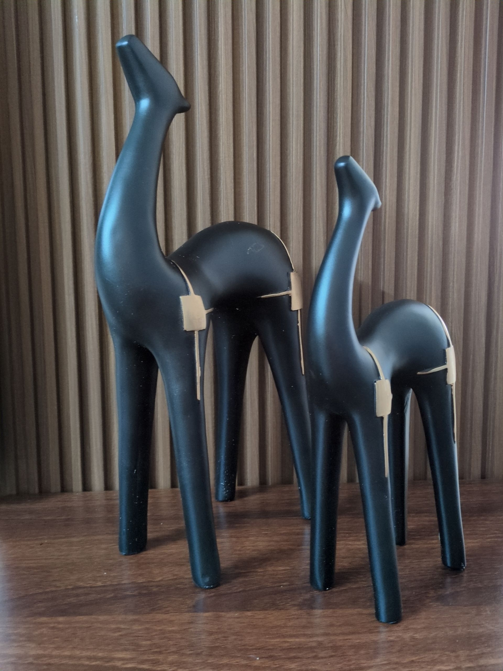 Desert Grace – Black Camel Pair Sculpture Set