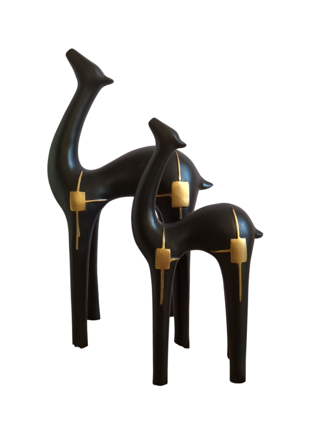Desert Grace – Black Camel Pair Sculpture Set