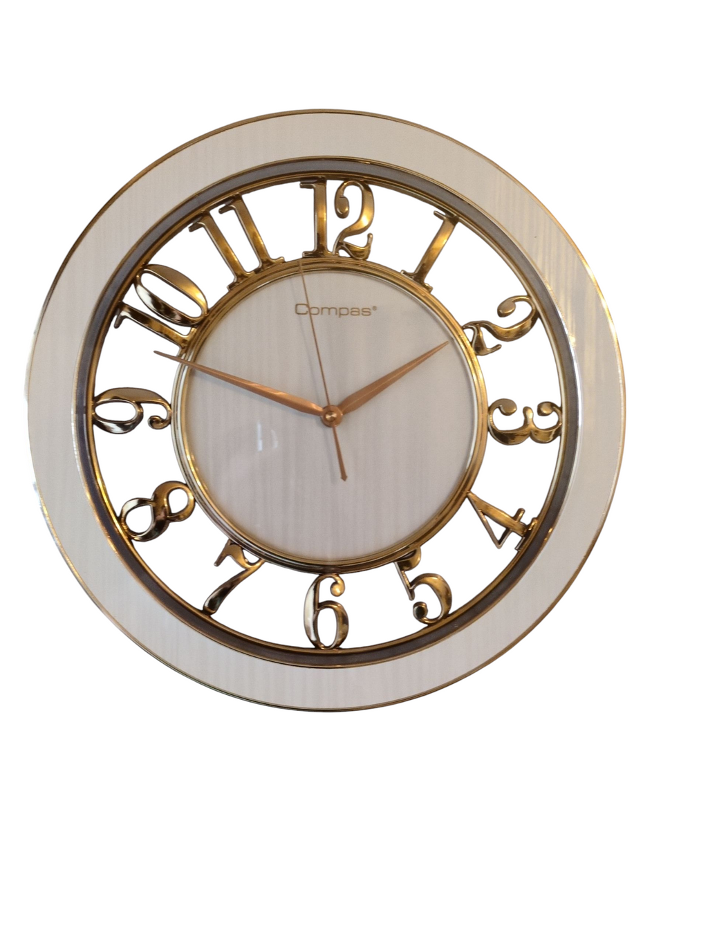 Modern Luxury Wall Clock – Gold Accents with Transparent Frame