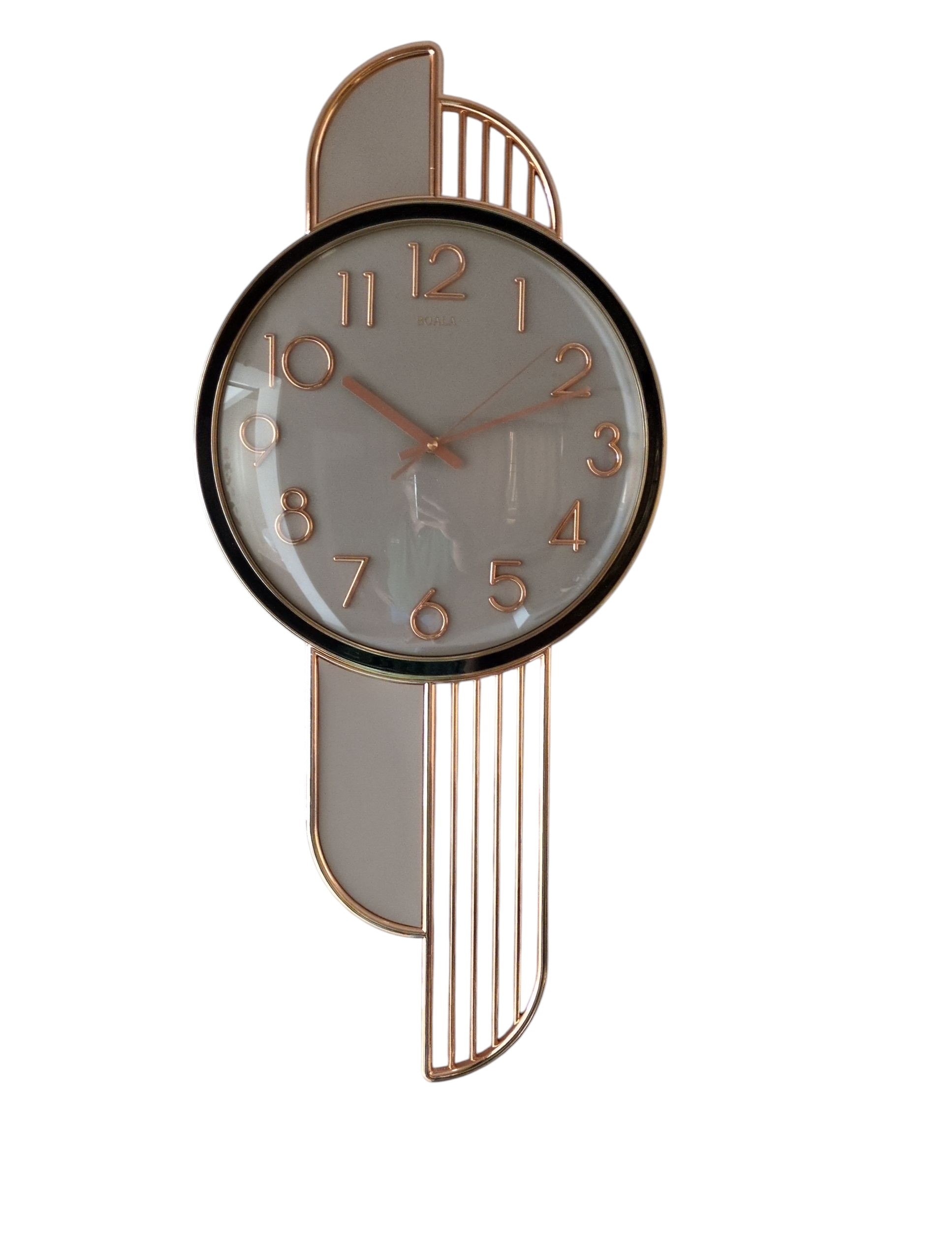 Contemporary Art Deco Wall Clock – Gold Accent with Vertical Frame Design