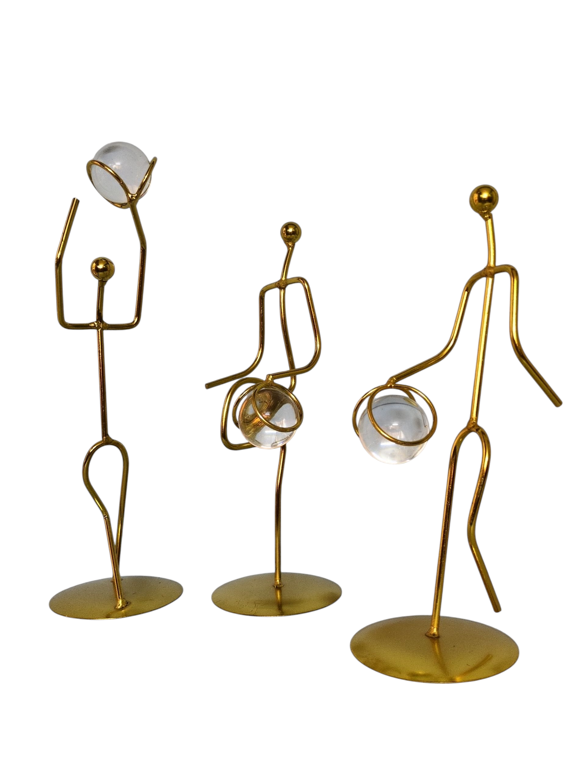 Golden Wire Basketball Player Figurines – Modern Metal Art Set (5 Pieces)