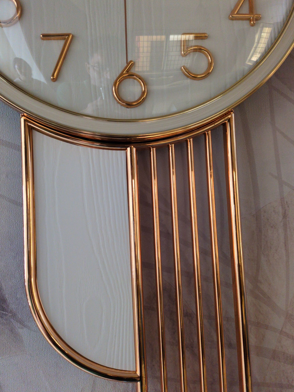 Art Deco Wall Clock – Rose Gold with Modern Geometric Frame