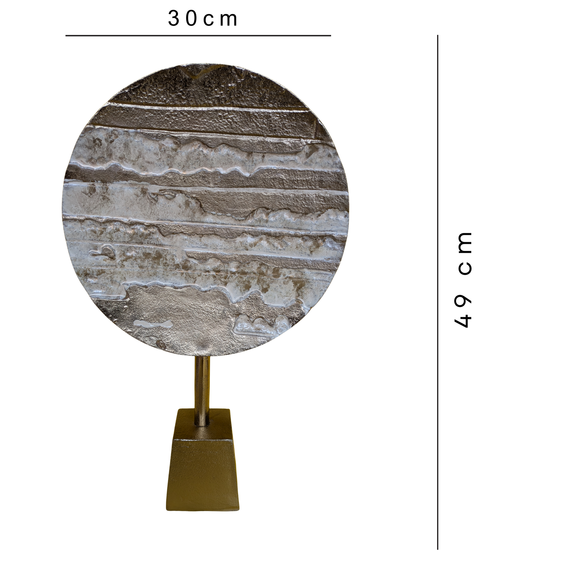 Metallic Horizon Disc Sculpture – Luxe Modern Accent