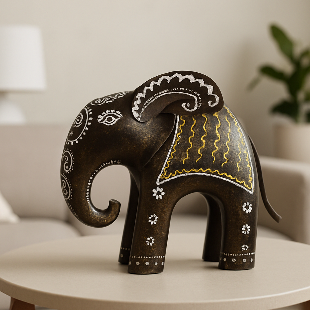 Handcrafted Tribal Elephant Pair – Painted Decorative Showpieces