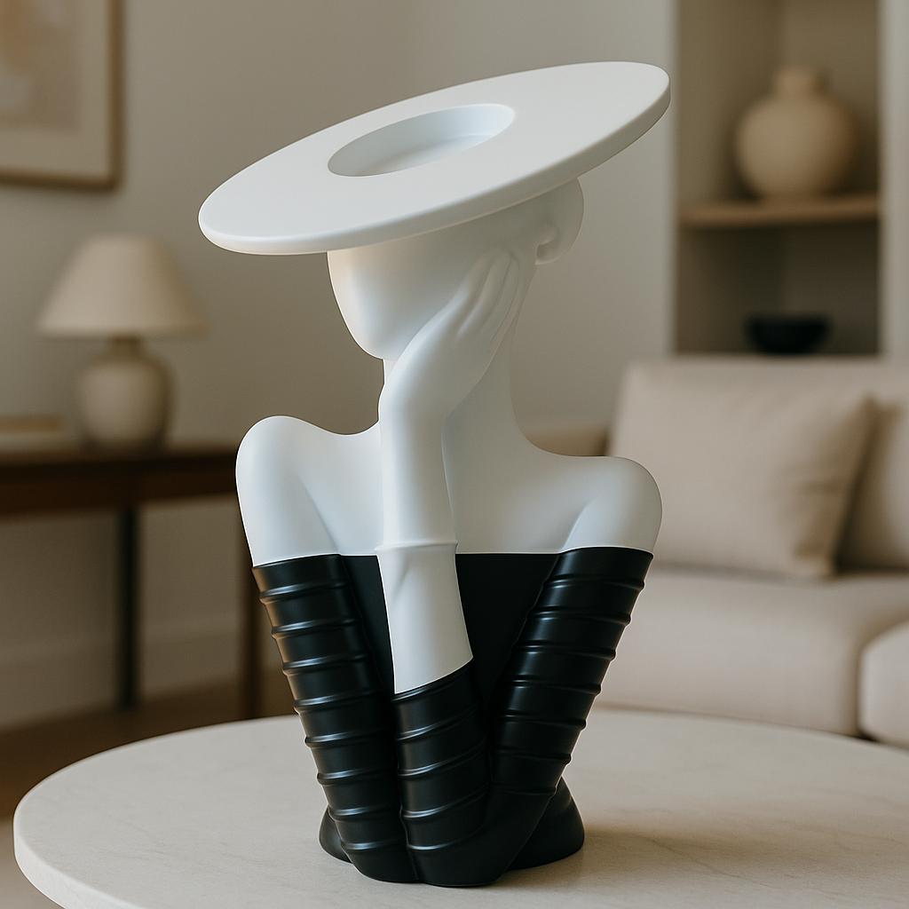 The Vogue Muse – Modern Abstract Woman Sculpture (Black & white)