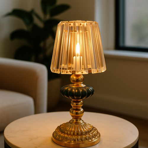 Aurora Gleam – Vintage-Inspired Crystal Candle Holder