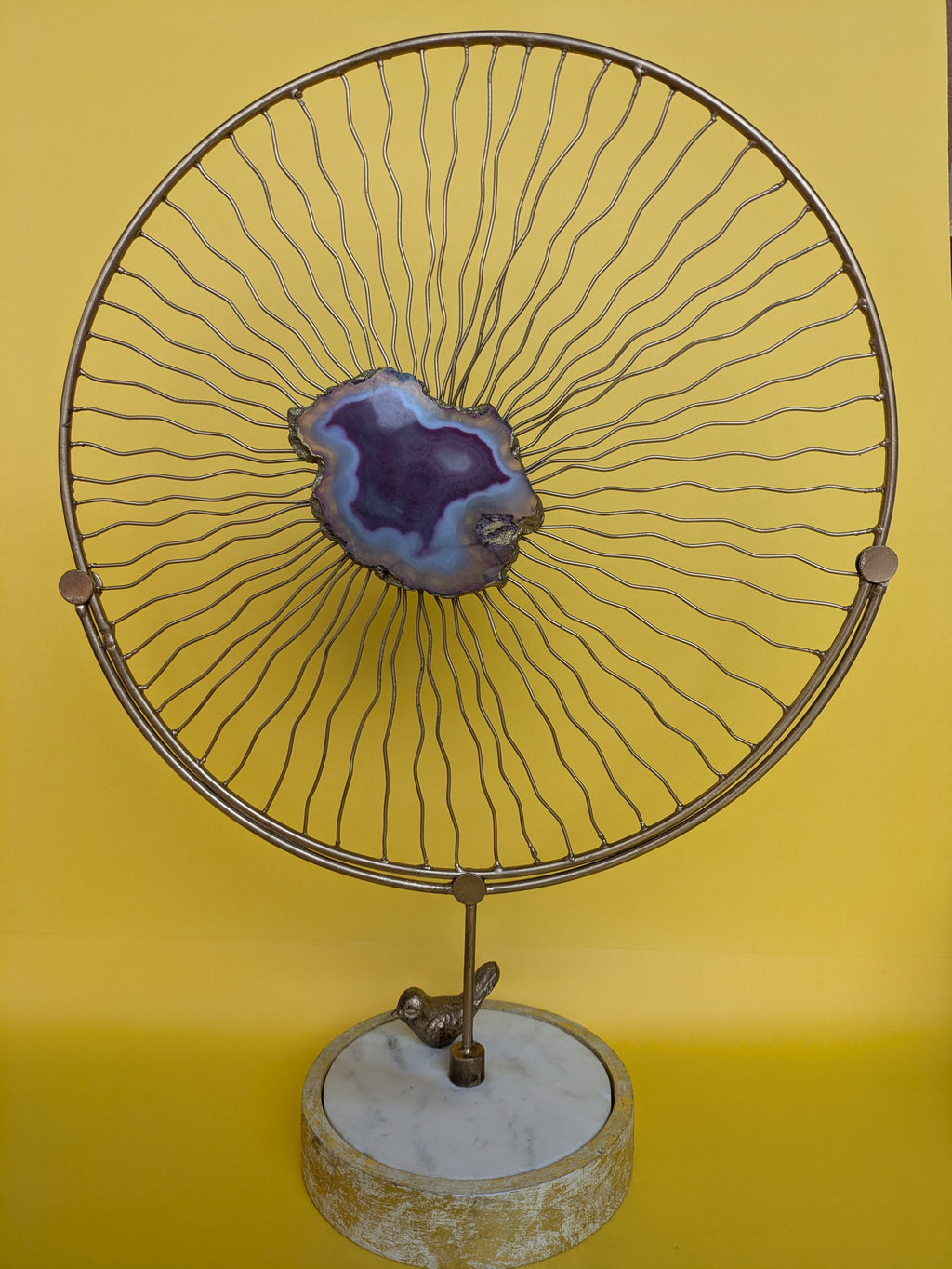 Geode Radiance Wheel with Marble Base – Artistic Home Accent