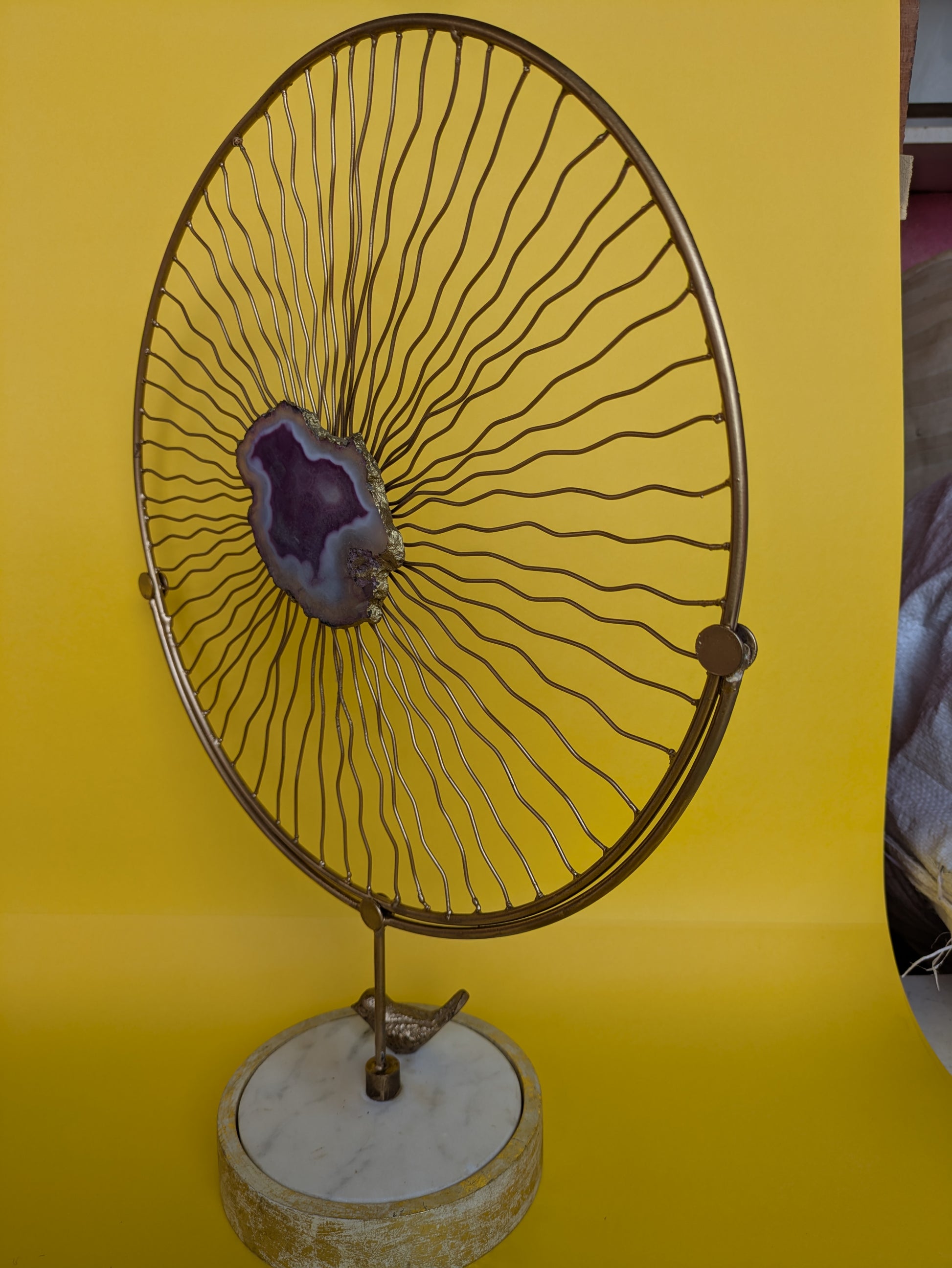 Geode Radiance Wheel with Marble Base – Artistic Home Accent