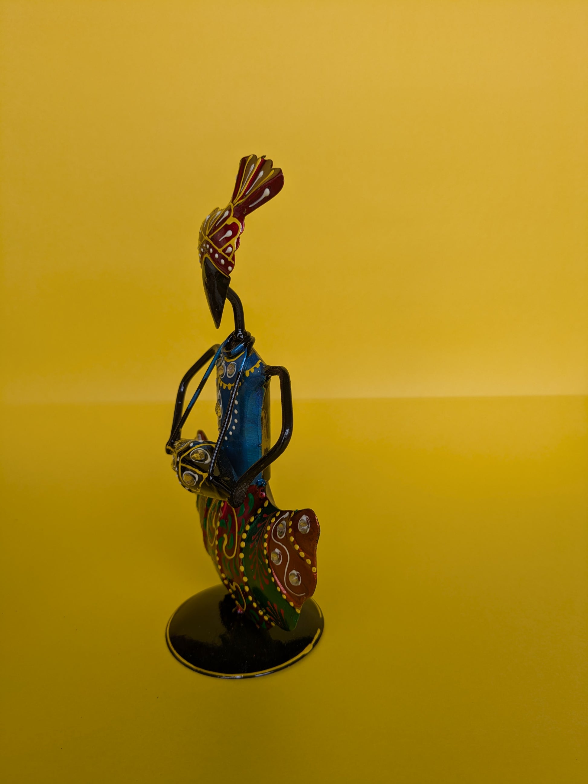 Rajasthani Musician Trio – Handpainted Iron Table Decor Set
