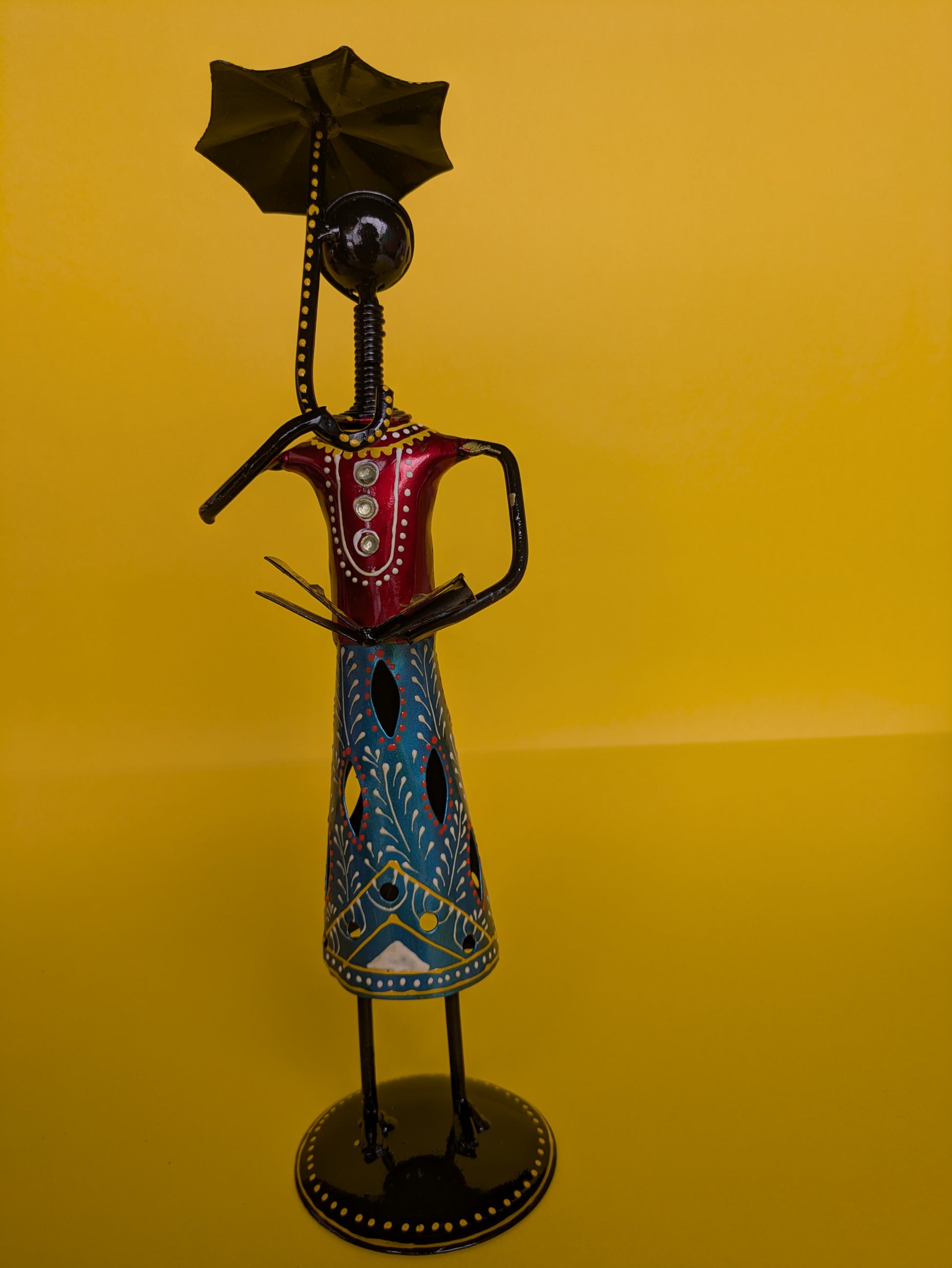 Handcrafted Metal Figurines – Umbrella Ladies (Set of 2)