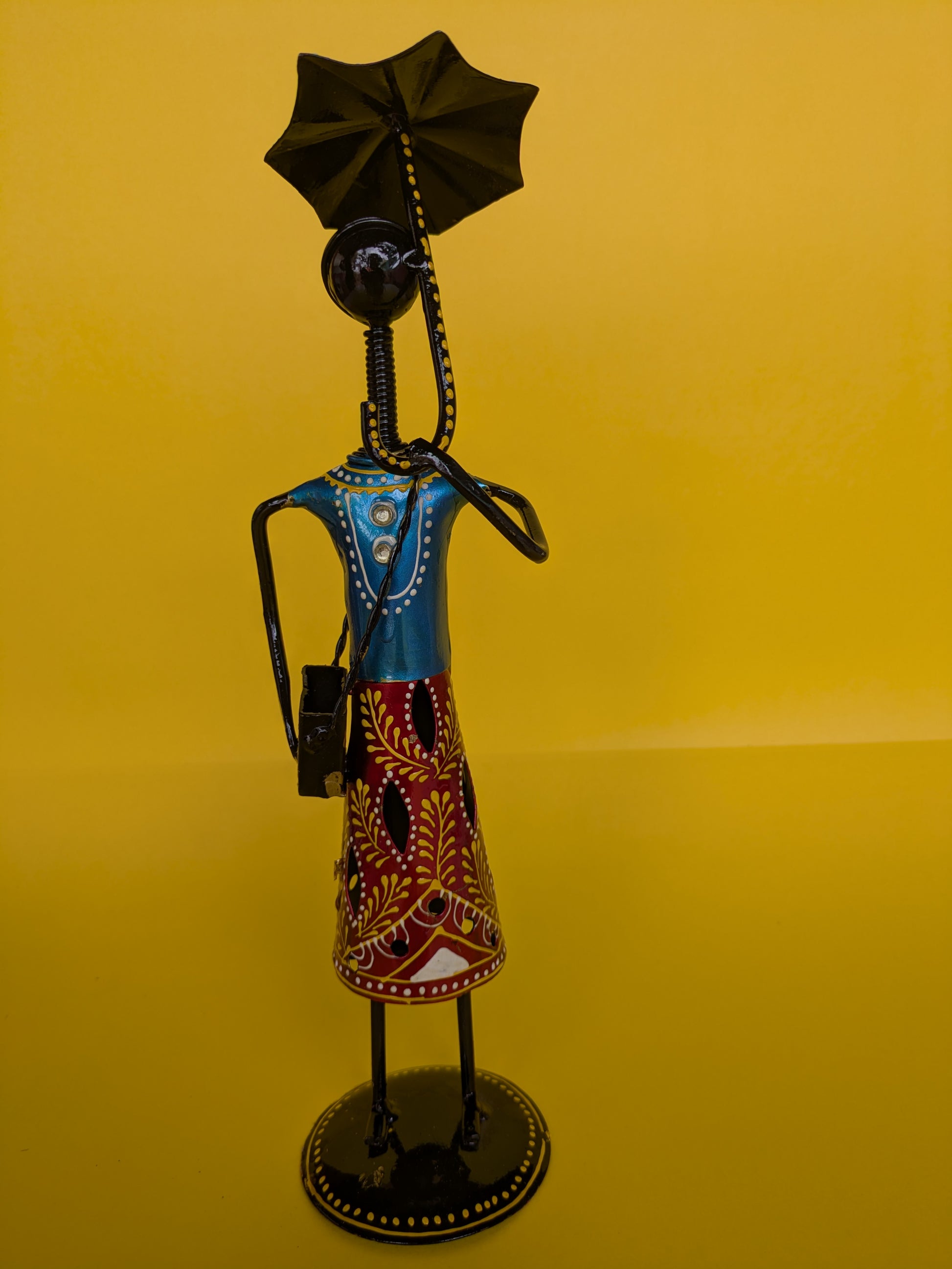 Handcrafted Metal Figurines – Umbrella Ladies (Set of 2)