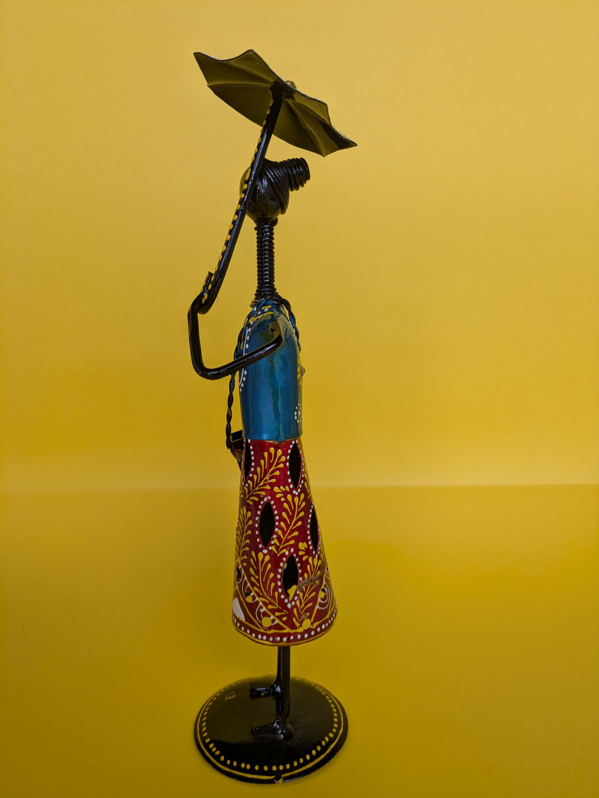 Handcrafted Metal Figurines – Umbrella Ladies (Set of 2)