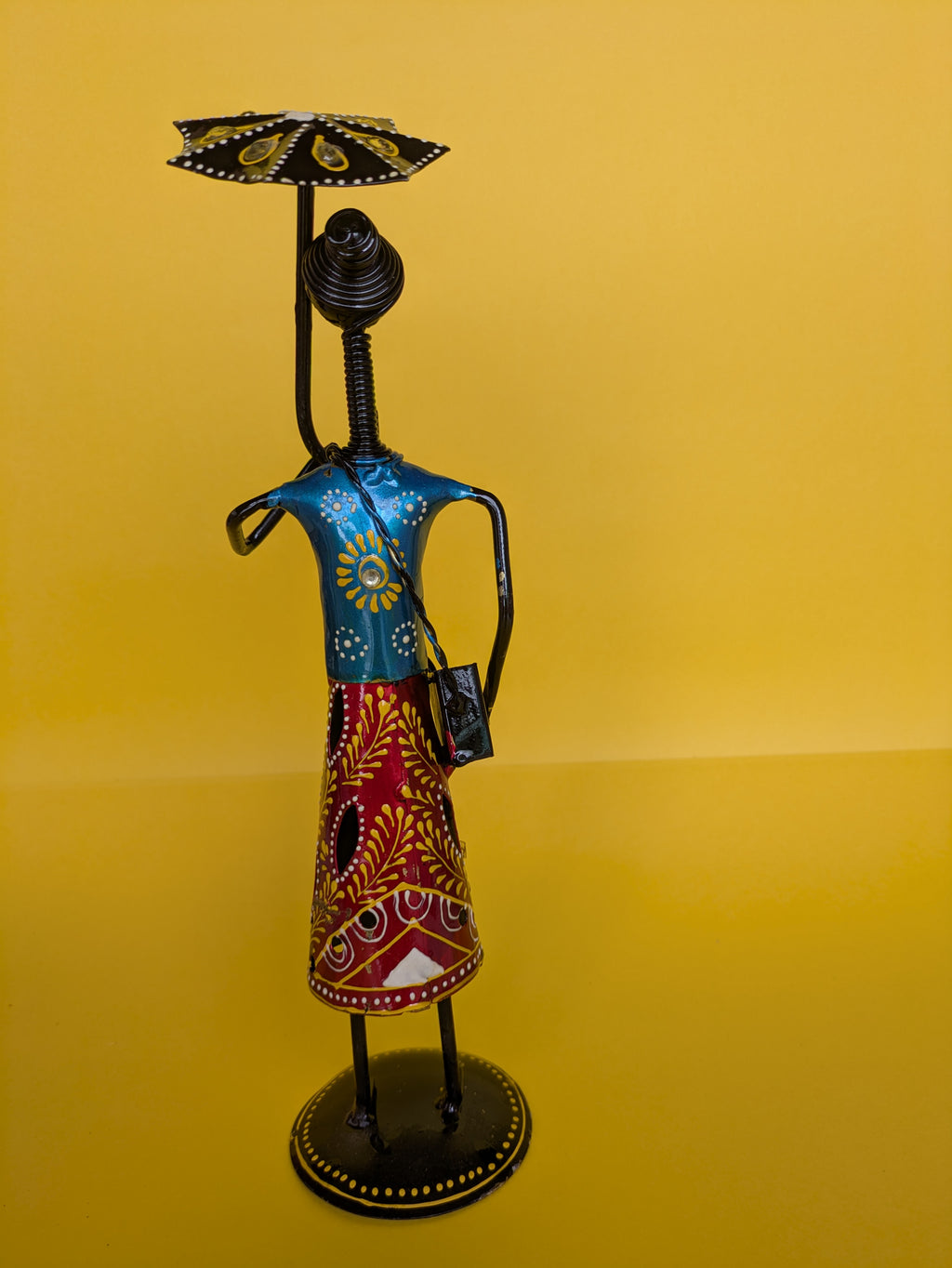 Handcrafted Metal Figurines – Umbrella Ladies (Set of 2)