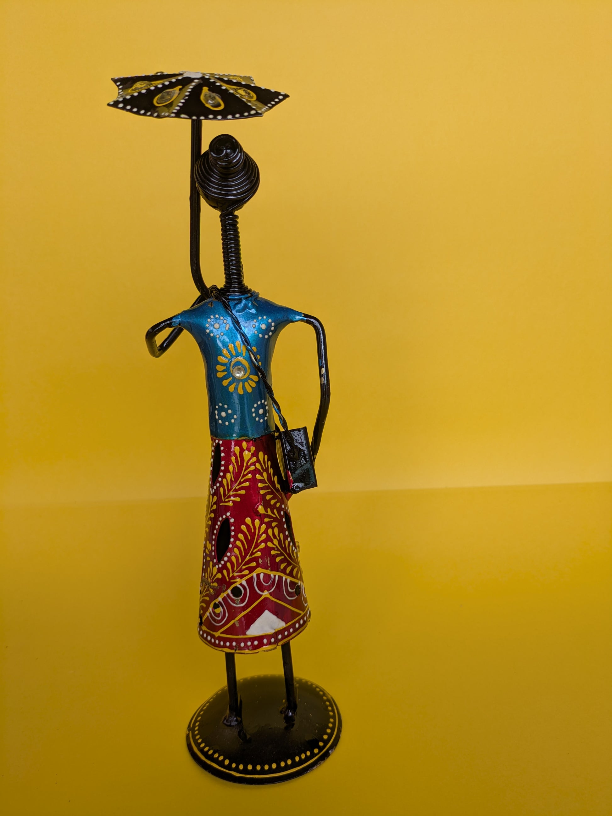 Handcrafted Metal Figurines – Umbrella Ladies (Set of 2)
