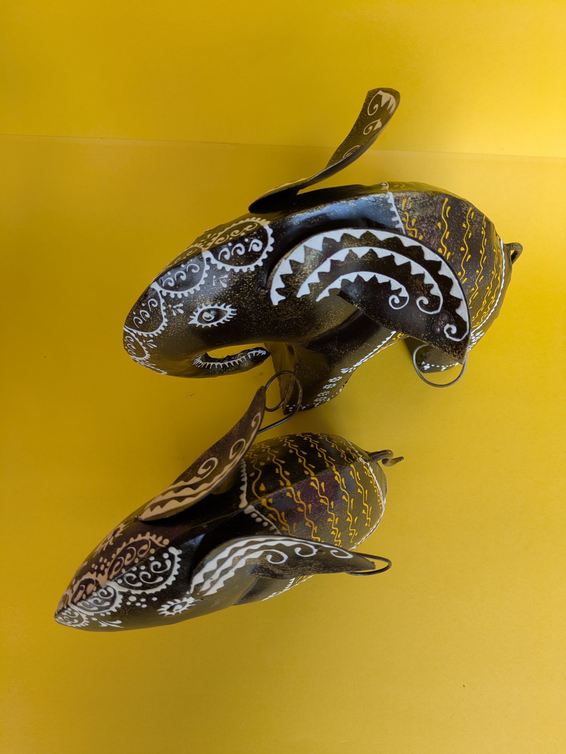 Handcrafted Tribal Elephant Pair – Painted Decorative Showpieces