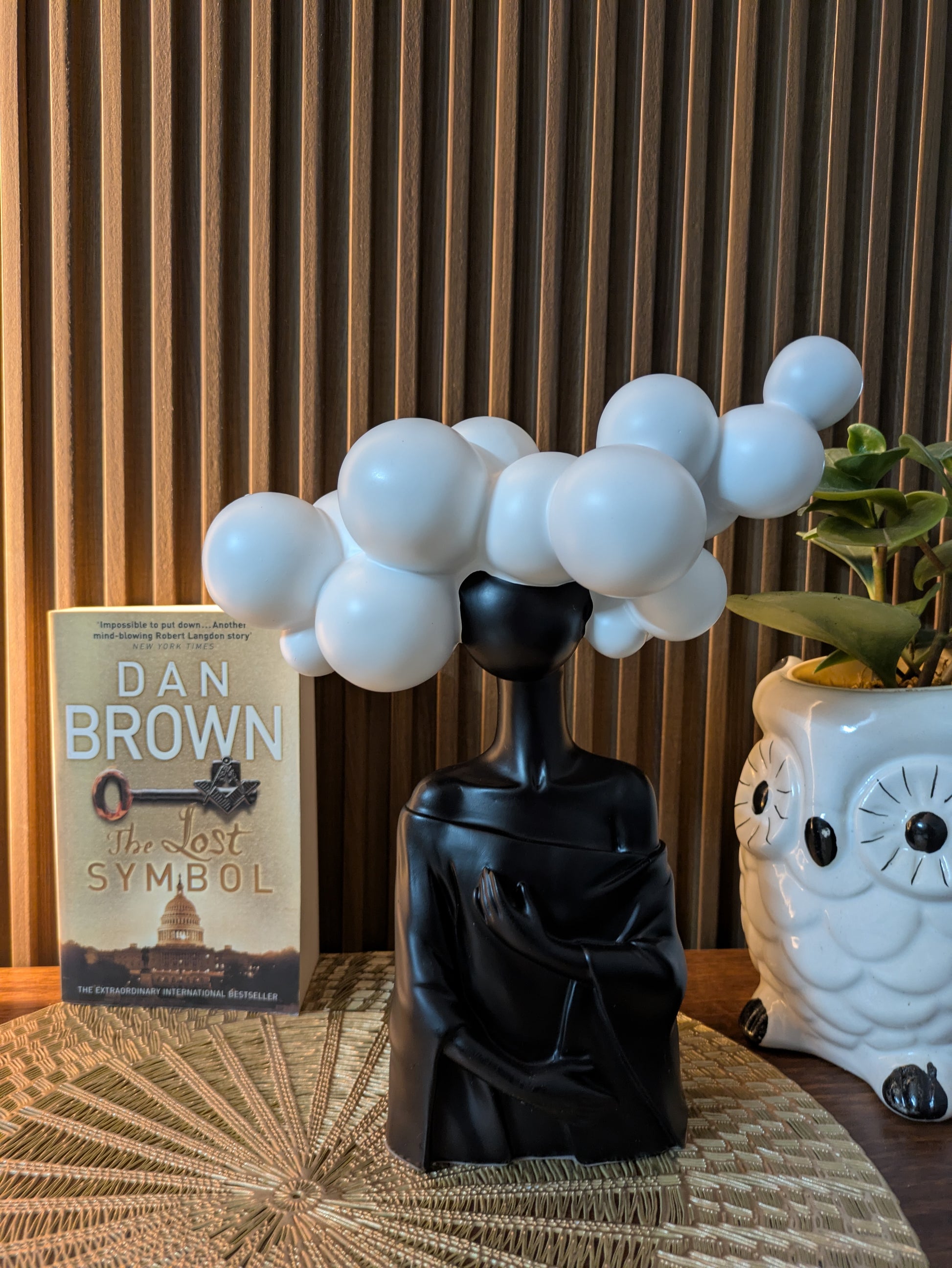 Dream Aura – Artistic White Bubble Head Sculpture