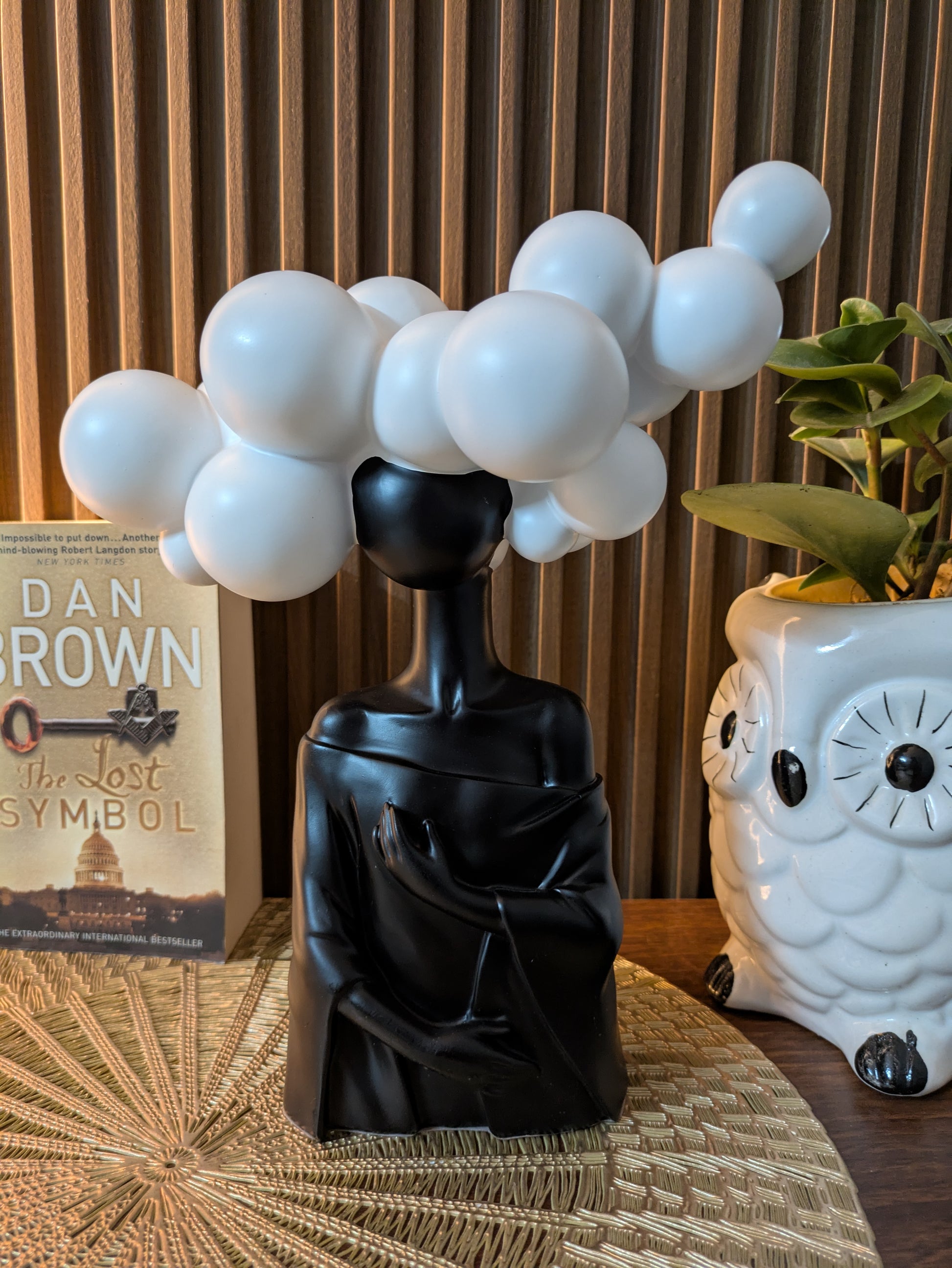 Dream Aura – Artistic White Bubble Head Sculpture